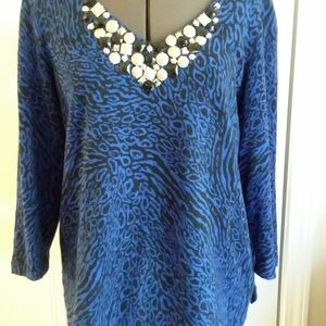 Ruby Road Women's Shirt Sz M Embellished Pullover